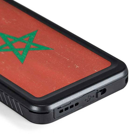 Morocco Flag Distressed Galaxy S24 Waterproof Case